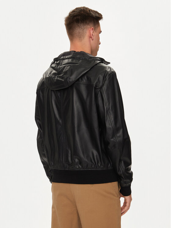 BOSS Boss Giacca di pelle Jocamo 50518256 Nero Relaxed Fit