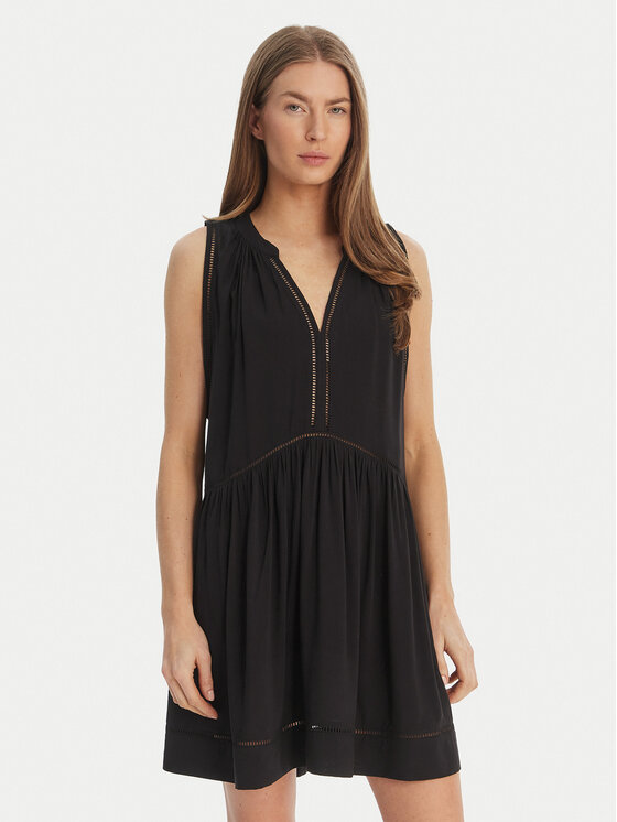 Seafolly Seafolly Лятна рокля Ladder Detail 52931-DR Черен Relaxed Fit