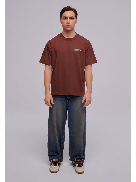 2005 2005 Tričko basic Hnedá Oversize