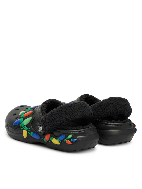 Crocs Crocs Παντόφλες Classic Lined Holiday Lights Clog 212054 Μαύρο