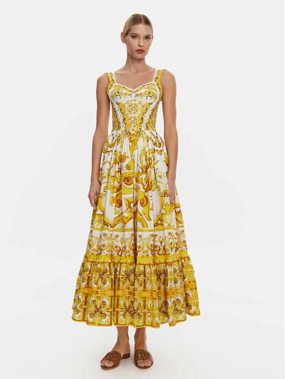 Dolce&Gabbana Rochie de vară F6AEIT HH5A1 Galben Regular Fit