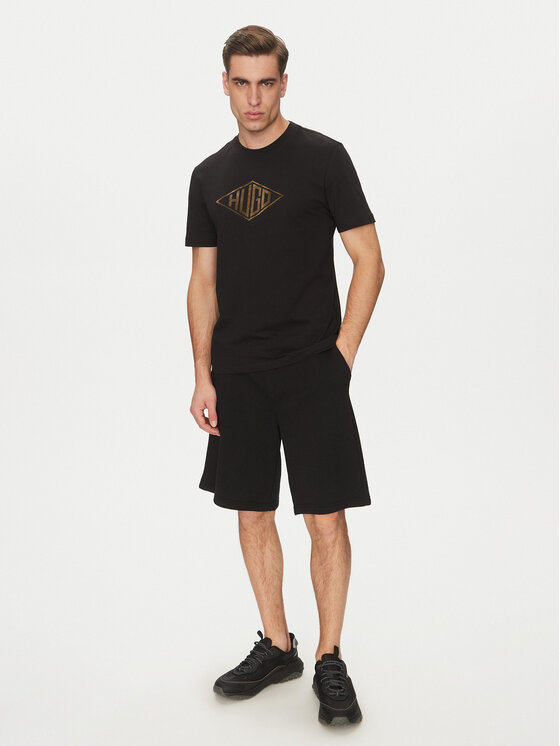 HUGO HUGO Marškinėliai Dalendi 50534934 Juoda Regular Fit