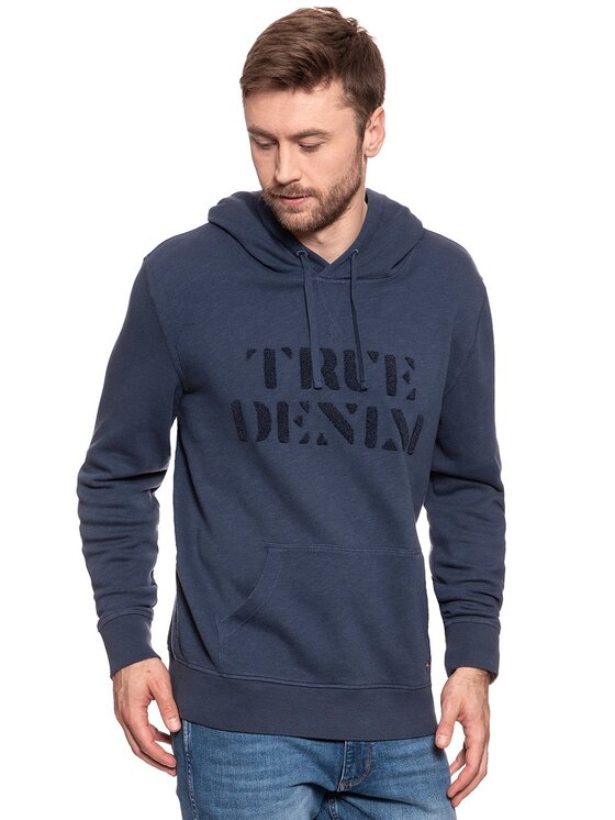 Mustang Mustang Felpa TERRY HOODIE Blu Regular Fit