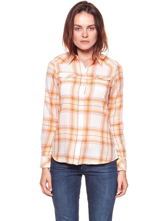 Wrangler Wrangler Camicia WESTERN Arancione Regular Fit