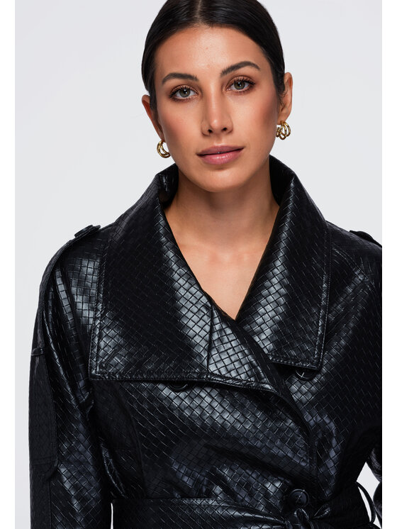 Ombre Ombre Kurtka przejściowa OW-JAFL-0149 Czarny Relaxed Fit