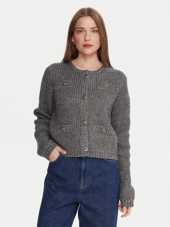 Liu Jo Liu Jo Kardigan MF5235 MA88A Šedá Regular Fit