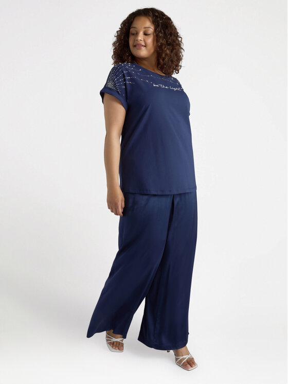 Fiorella Rubino Fiorella Rubino Pantaloni di tessuto P092L002268N024 Blu Over Fit