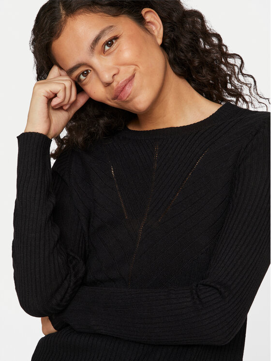 Vila Vila Pulover Olina 14098889 Negru Regular Fit