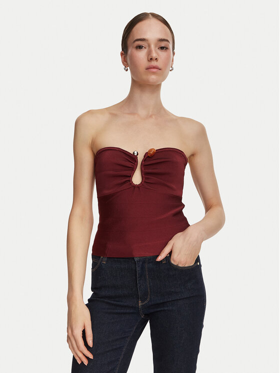 Guess Top W6YR37 Z1042 Vișiniu Slim Fit