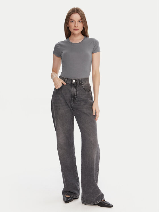 Gina Tricot Gina Tricot T-Shirt 21287 Grau Slim Fit