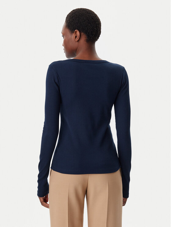 Tommy Hilfiger Tommy Hilfiger Blúz Henley WW0WW43905 Sötétkék Slim Fit