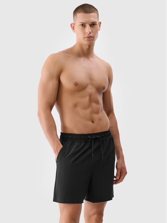 4F 4F Plážové šortky 4FWSS25UBDSM134-20S Čierna Regular Fit