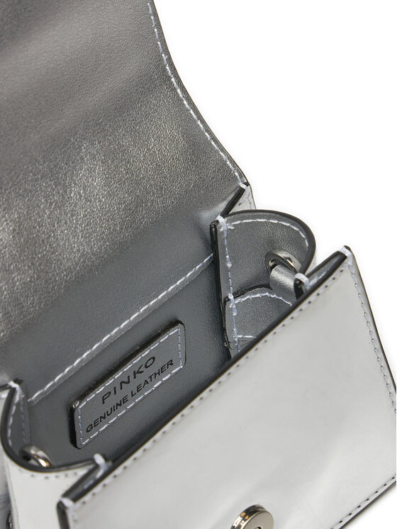 PINKO PINKO Дамска чанта Love One Top Handle Micro Light AI 24-25 PLTT 102740 A1JD Сребрист
