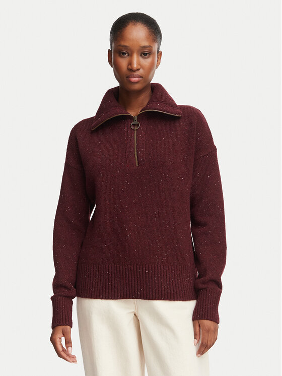 Barbour Barbour Megztinis Lavensdale LKN1579RE97 Violetinė Relaxed Fit