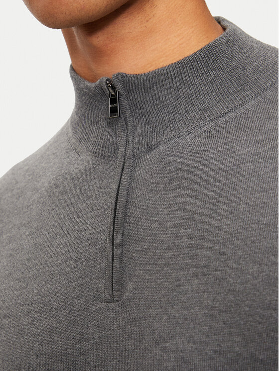 BOSS Boss Пуловер Ebenji 50528300 Сив Regular Fit