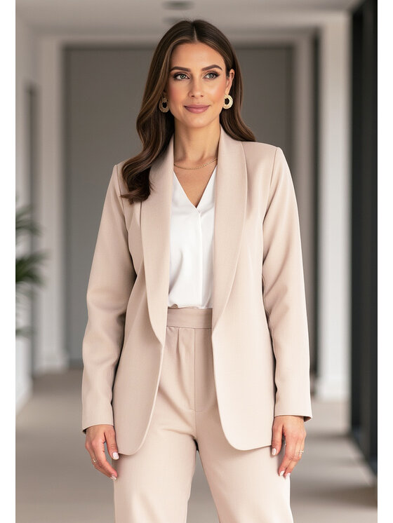 FIGL FIGL Marynarka M1175 Beżowy Regular Fit
