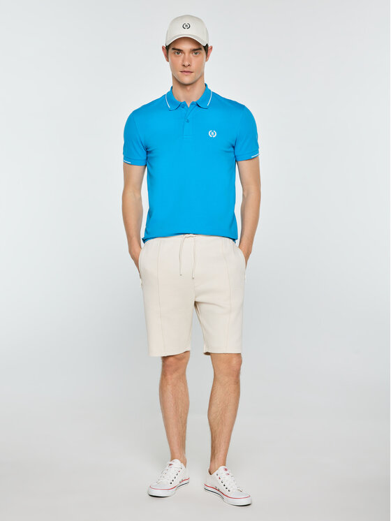 BIG STAR BIG STAR Polo POLIAN Niebieski Slim Fit