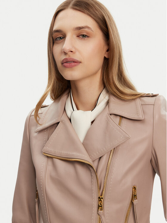 Elisabetta Franchi Elisabetta Franchi Bőrkabát GD-47Z-51E2-V1200 Bézs Regular Fit
