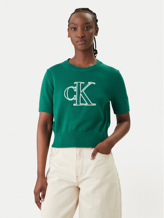 Calvin Klein Jeans Pulover LV047F356G Verde Regular Fit