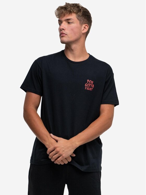 MyStars MyStars T-Shirt Koszulka Z Krótkim Rękawem Męska Czarna MyStars Fight XXL Czarny Regular Fit
