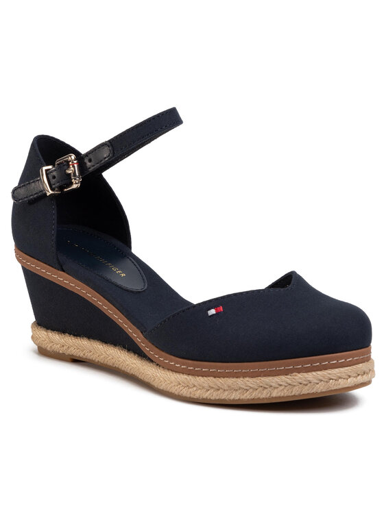 Tommy Hilfiger Tommy Hilfiger Еспадрильї Basic Closed Toe Mid Wedge FW0FW04787 Cиній