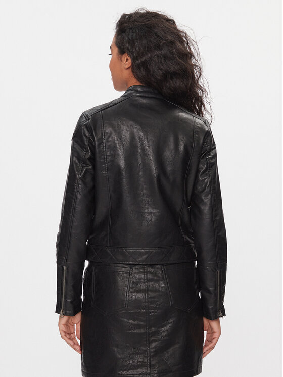 Pepe Jeans Pepe Jeans Шкіряна куртка Stazie PL402322 Чорний Slim Fit