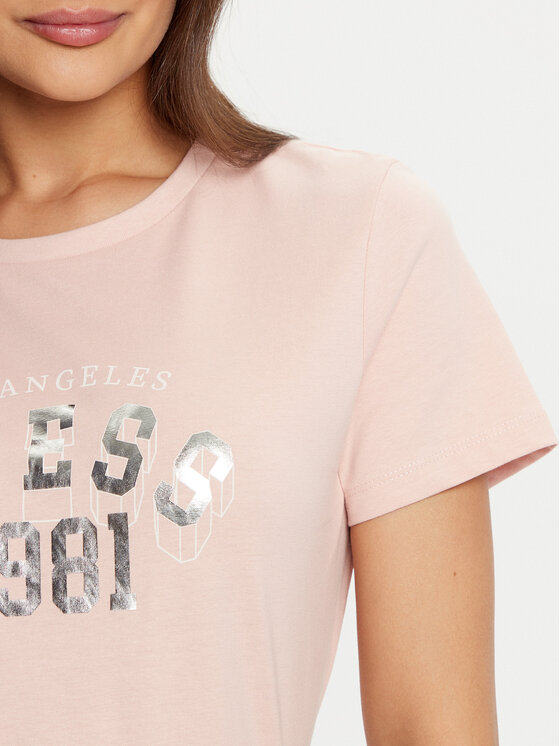Guess Guess Marškinėliai V5RI06 I3Z14 Rožinė Regular Fit