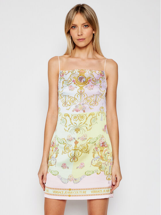 Versace Jeans Couture Robe d'été D2HWA448 Multicolore Slim Fit • Modivo.fr