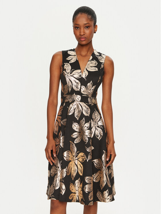 Rinascimento Rinascimento Rochie cocktail CFC0121716003 Negru Regular Fit