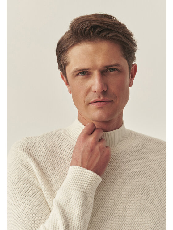 TATUUM TATUUM Sweter BRUNO Kremowy Classic Fit