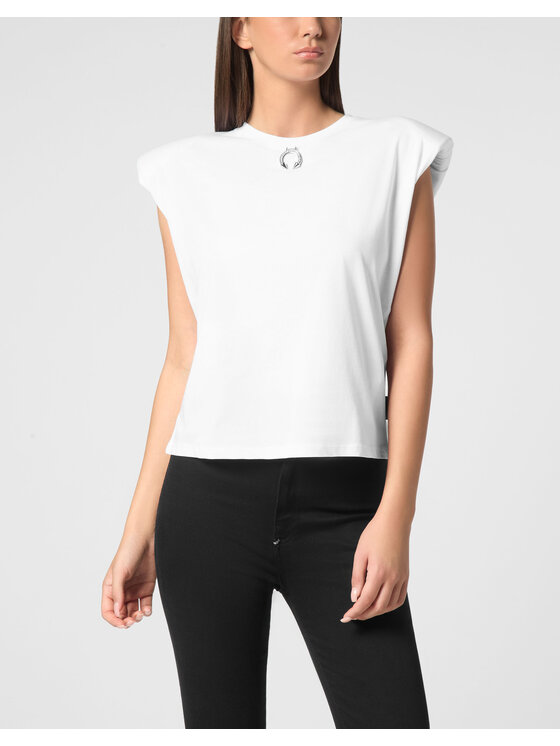 PHILIPP PLEIN PHILIPP PLEIN Tank top 9537 Biały Skin Tight Fit