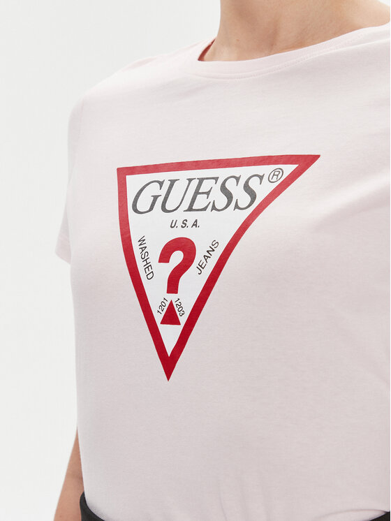 Guess Guess Тишърт W1YI1B I3Z14 Розов Slim Fit