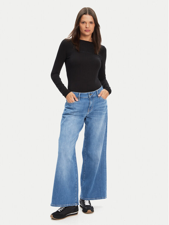 Guess Jeans Guess Jeans Blúz W4YI22 J1314 Fekete Regular Fit