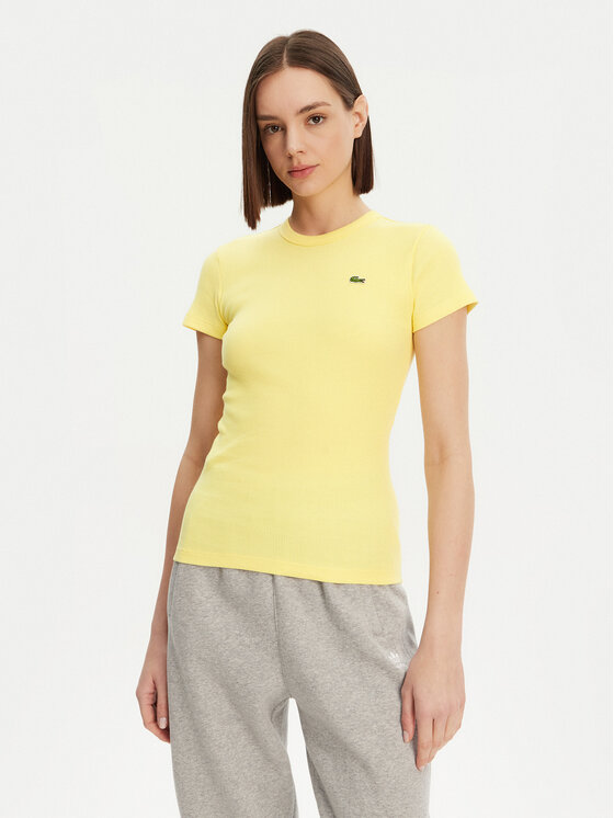 Lacoste Lacoste Marškinėliai TF5538 Geltona Slim Fit