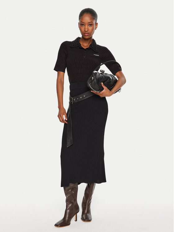 PINKO PINKO Polokošile Egyptian 104363 A27J Černá Regular Fit