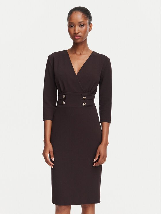Rinascimento Rinascimento Coctailkleid CFC0131070003 Dunkelbraun Slim Fit