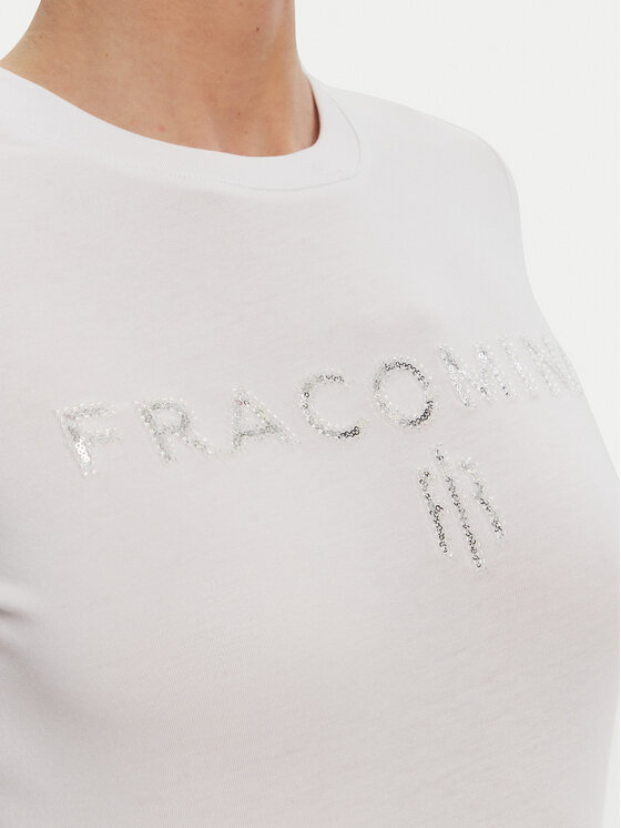 Fracomina Fracomina T-krekls FP25ST3011J449N5 Balts Slim Fit