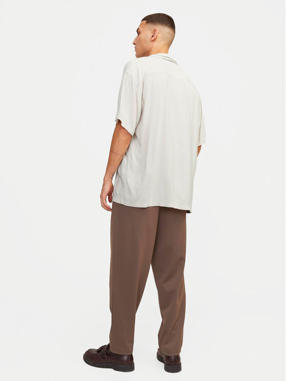 Jack & Jones Jack & Jones Košeľa Jeff 12248386 Écru Relaxed Fit