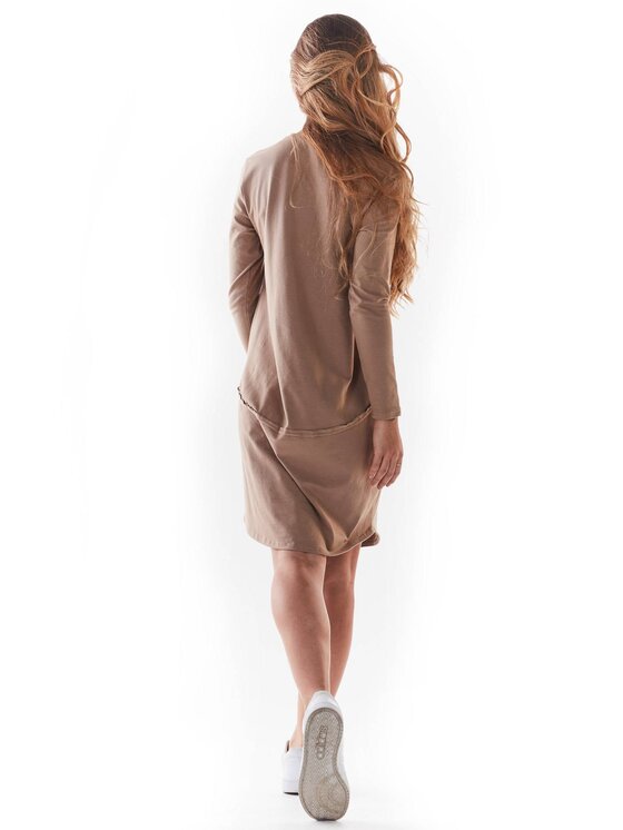Infinite You Infinite You Sukienka letnia M241 Beżowy Basic Fit
