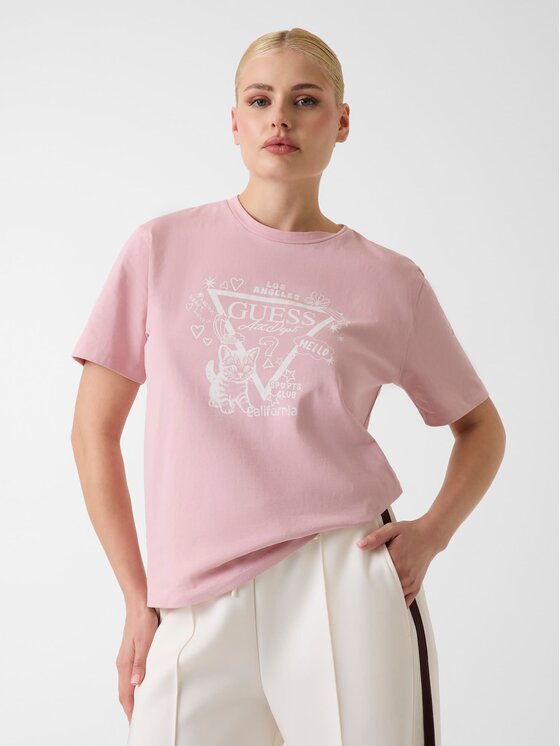 Guess Guess T-Shirt 182753 Růžová Classic Fit
