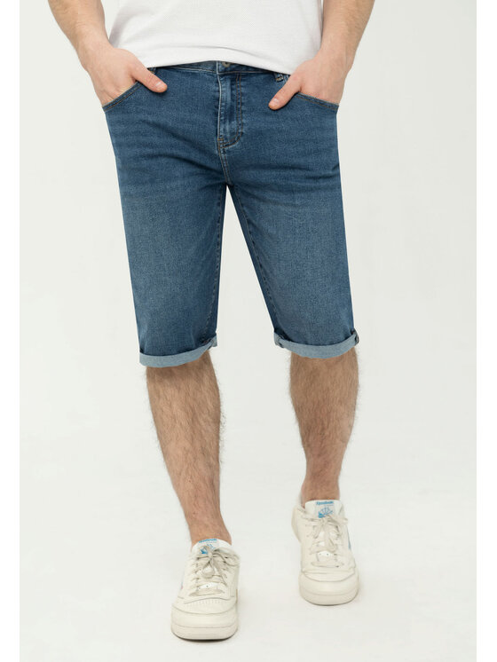 Volcano Volcano Szorty jeansowe D-MIST Granatowy Regular Fit