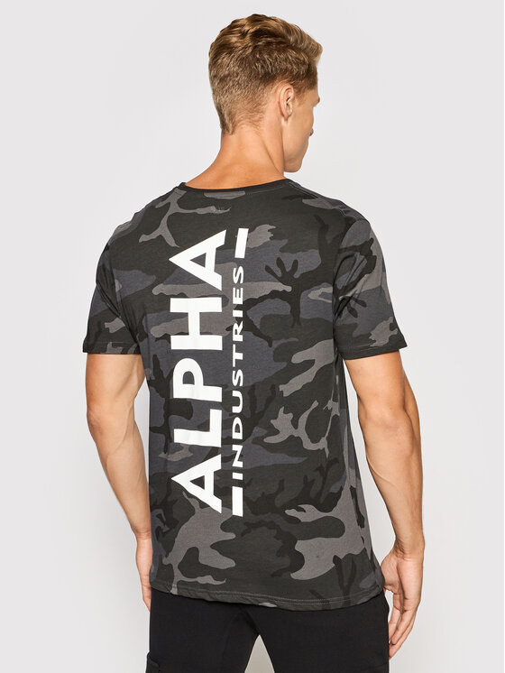 Alpha Industries Alpha Industries T-Shirt Backprint T Camo 128507C Černá Regular Fit