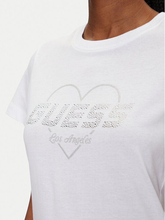 Guess Guess T-Shirt V5GI10 K9RM1 Biały Regular Fit
