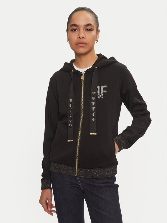 Fracomina Fracomina Sweatshirt FR24WT9005F44801 Schwarz Regular Fit