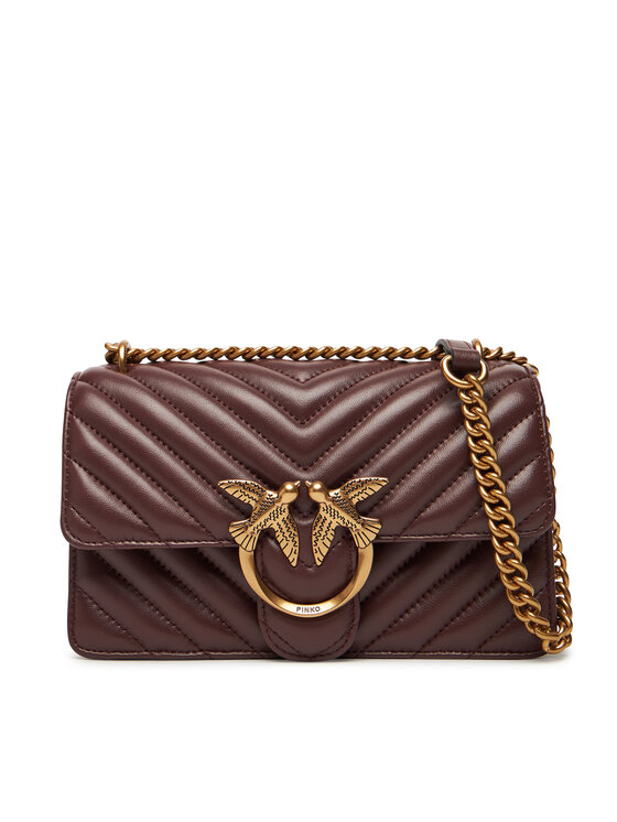 PINKO Torebka Love One Mini Dc AI 25-26 PLTT 100074 A0GK Bordowy