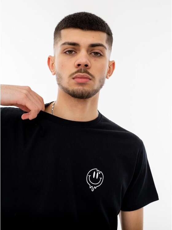 MyStars MyStars T-Shirt Koszulka Z Krótkim Rękawem MyStars Surface Czarna XXL Czarny Regular Fit