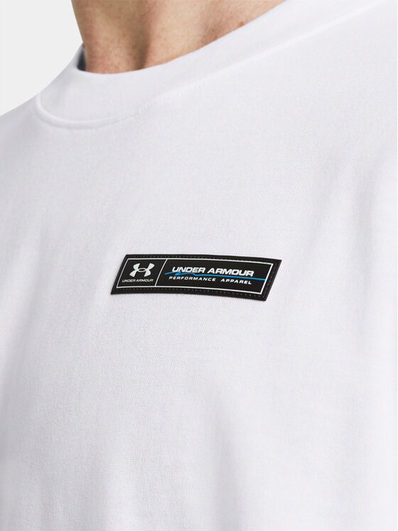 Under Armour Under Armour T-särk Ua Hw Armour Label Ss 1382831-100 Valge Loose Fit