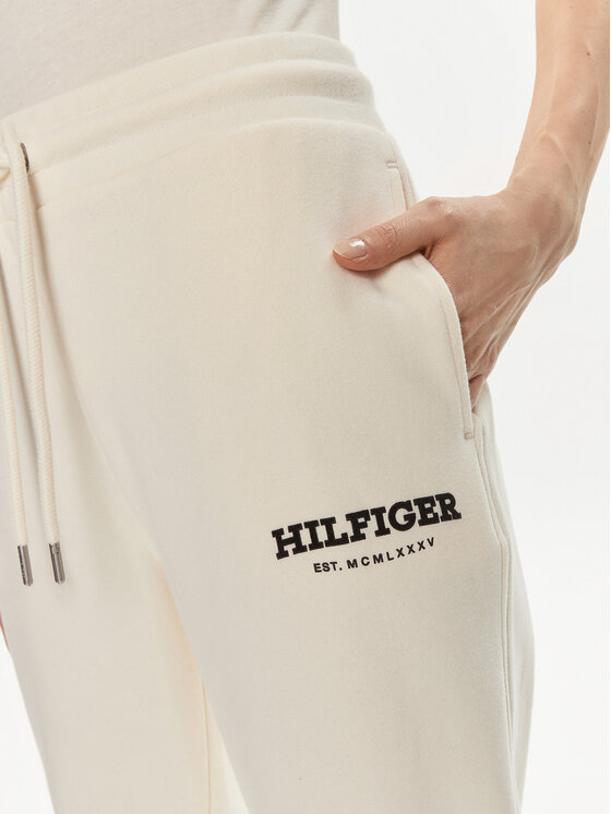 Tommy Hilfiger Tommy Hilfiger Spodnie dresowe Monotype WW0WW41572 Beżowy Regular Fit