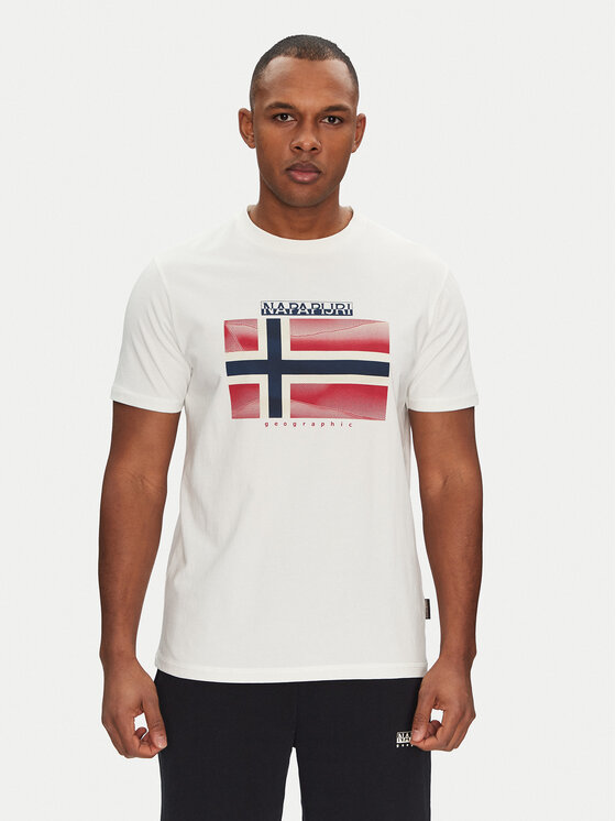 Férfi Póló Napapijri, Méret: 3XL, Fehér, S-Lari NP0A4IE52061
