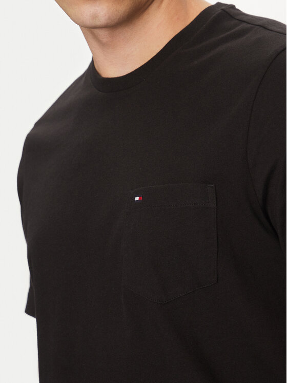 Tommy Hilfiger Tommy Hilfiger Футболка Essential Solid Pocket Tee MW0MW37283 Чорний Regular Fit